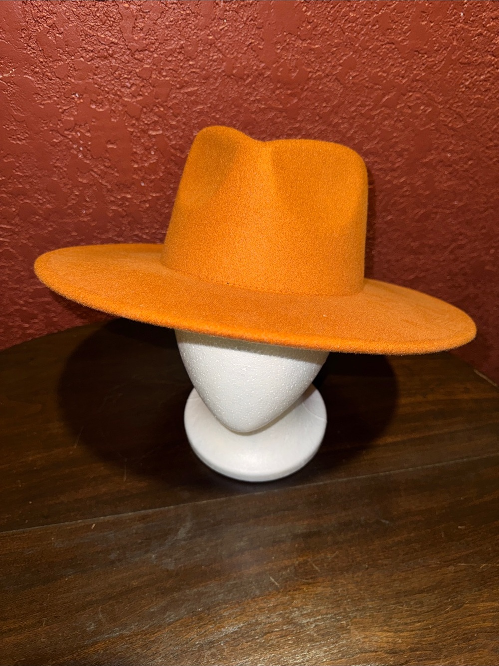 Source Unknown Burnt Orange Wide-Brim Women's Fedora Hat